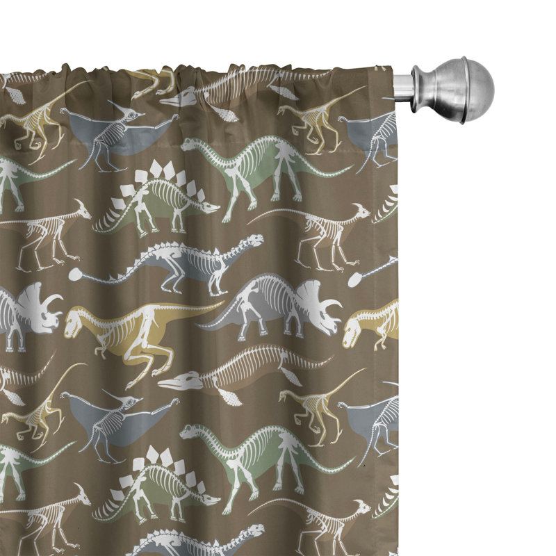 Rideaux 4 panneaux East Urban Home Dinosaur, L 56 po x L 63 po