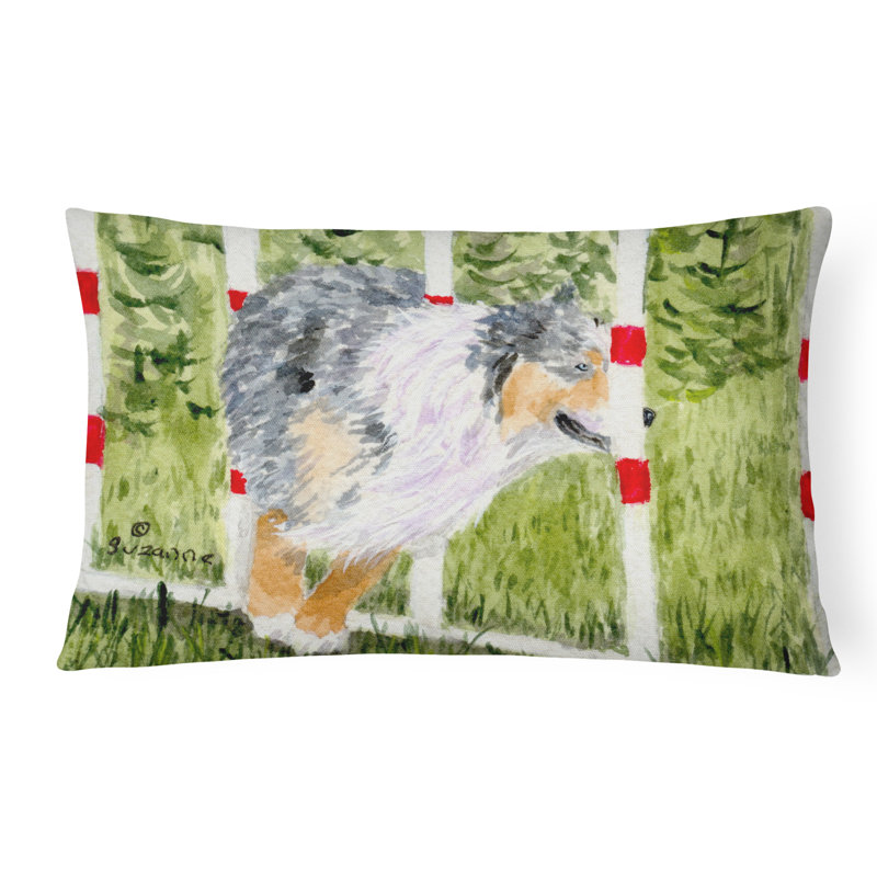 Australian Shepherd Outdoor Reversible Throw Pillow
