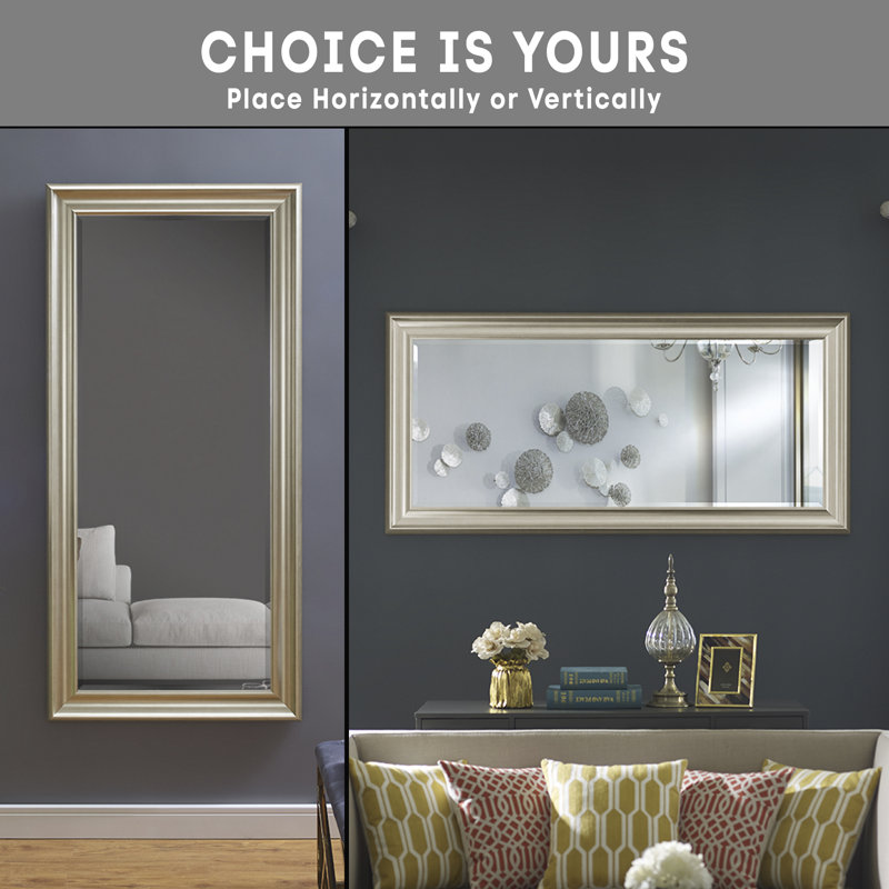 Miroir de plancher Duwaine, blanc, Champagne