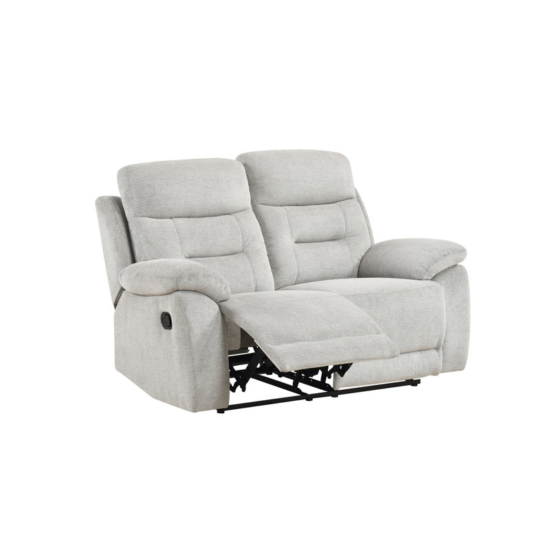 Causeuse double inclinable, chenille beige, Beige