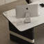 Bureau à 3 tiroirs noir + argent fritté rectangulaire + bois manufacturé + acier inoxydable-109306239-109306241