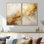 Beige et marbre doré foudre I - art mural beige