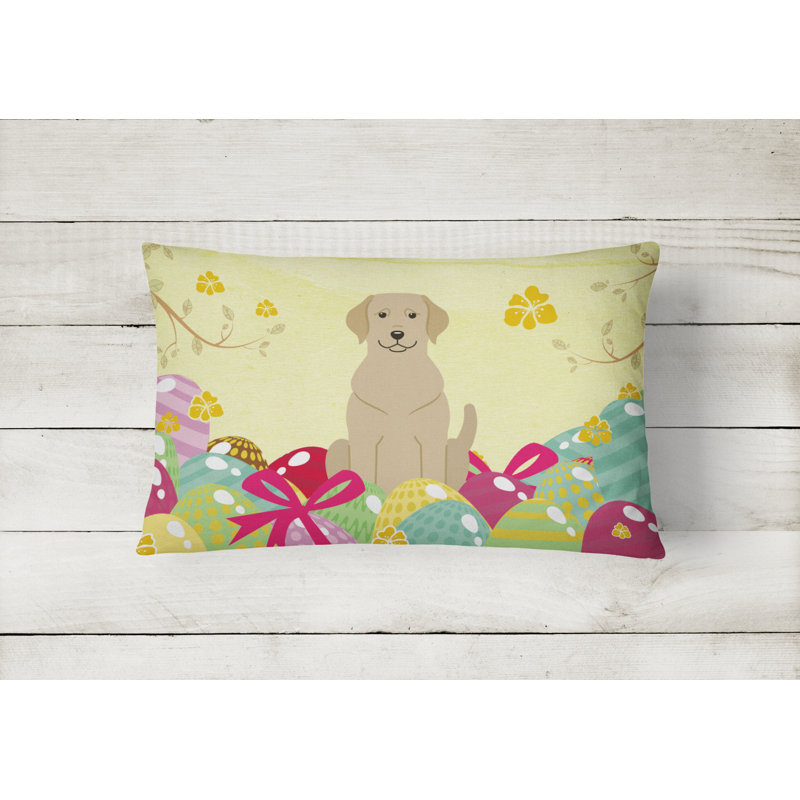 Easter Eggs Labrador Rectangle Lumbar Pillow