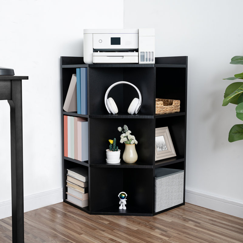 Birta Corner Cabinet Corner Shelf with USB Ports and Outlets Cubby Storage Organizer for Small Spaces 9 Cube Storage Organizer Bookshelf for Kids Room Bedroom Living Room