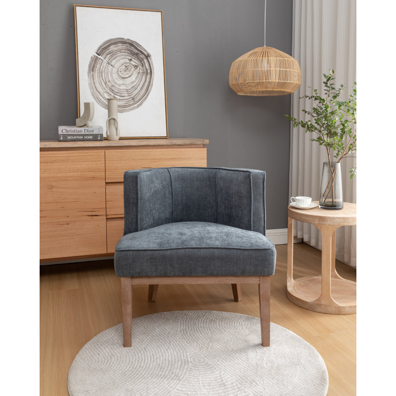Fauteuil demi-tonneau Karoll, Mélange de polyester gris, 1