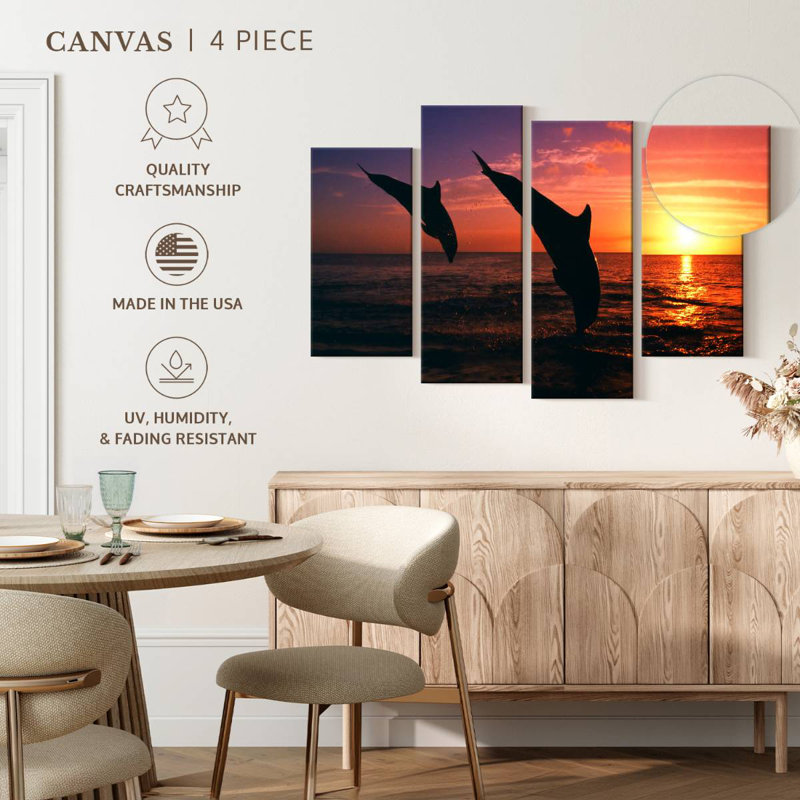 Dancing Bottlenose Dolphins, 22" H x 36" W