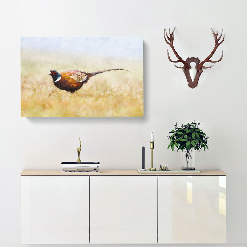 A Pheasant Bird - Wrapped Canvas Painting, 45cm H x 76cm W x 4cm D