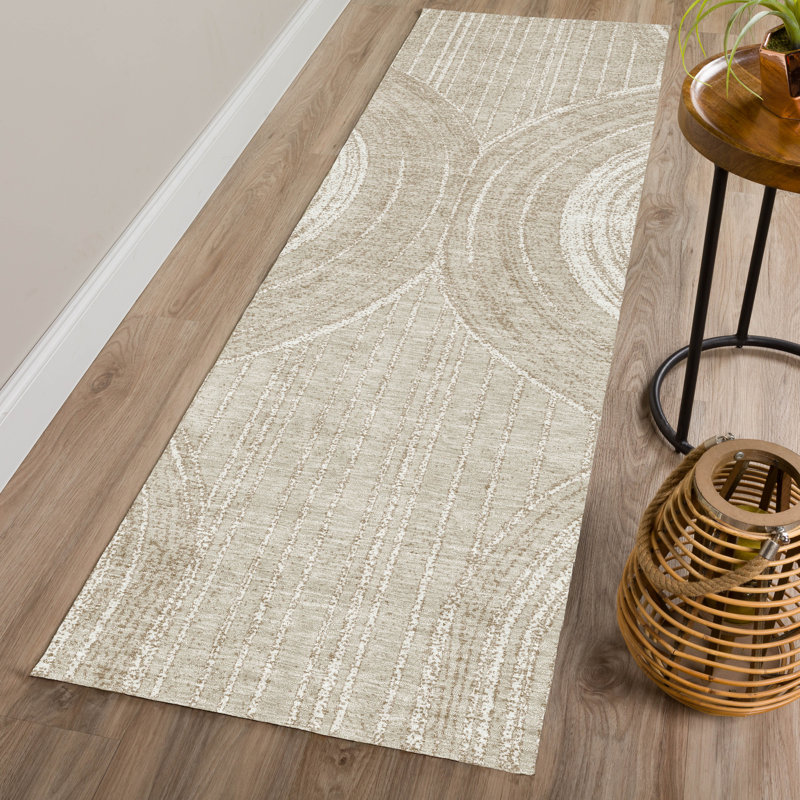 Machine Washable Indoor/Outdoor Keim ACN2380 Geometric Rug, Runner 2'3" x 7'6"