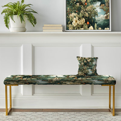 Pfaff - Botanical Upholstered Gold Bench