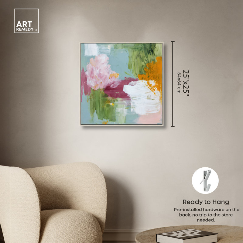 «Heirloom Mist I», reproduction d'art sur toile encadrée par Art Remedy, cadre argenté, 24 x 24, 25"H x 25"W, Silver Frame