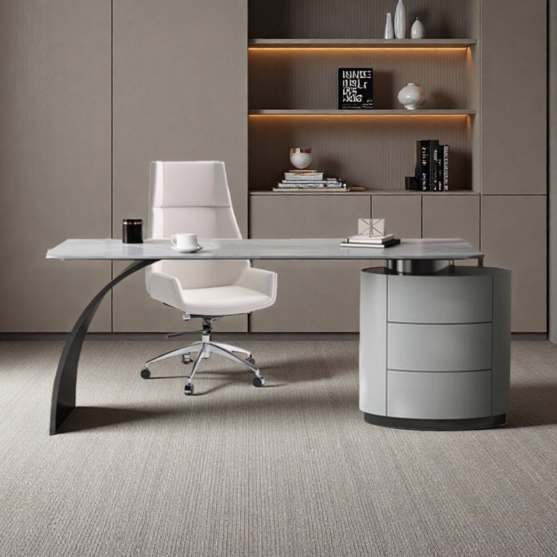 Table bureau tout-en-un avec surface en granite