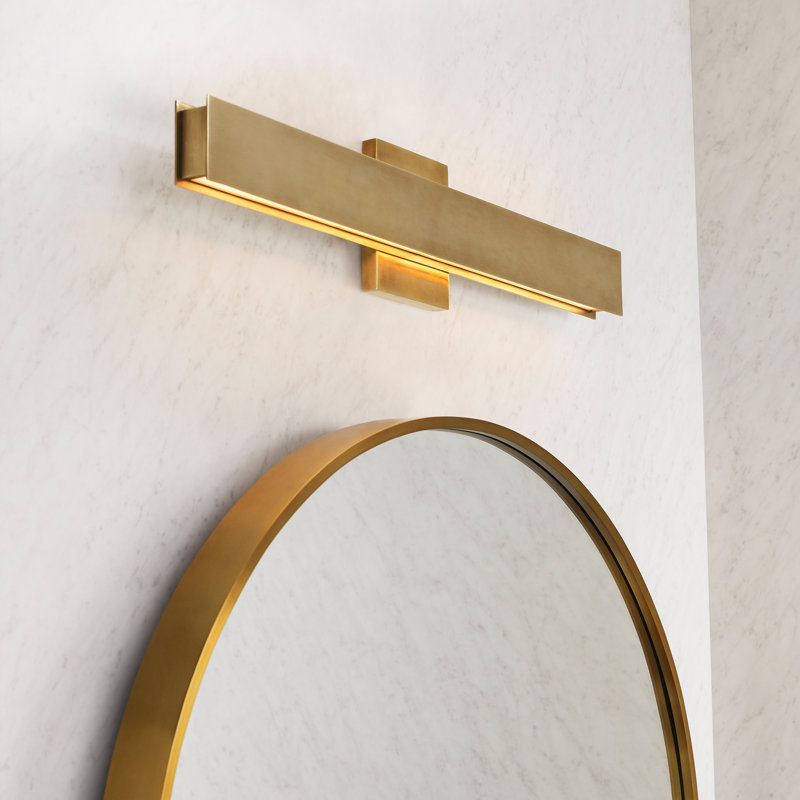 Bau 1 - Light LED Bath Bar, Natural Brass