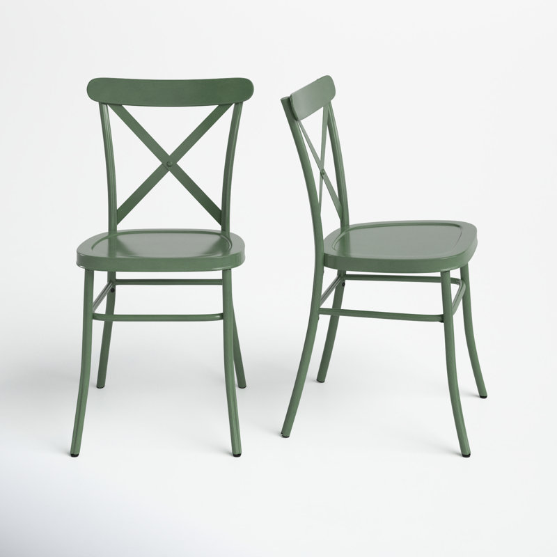 Aliha 18.51'' H Metal Side Chair, Antique Sage