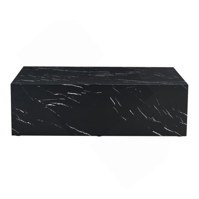 39.3*23.6*11.8 Inch Black Marble Texture MDF Coffee Table - Luxurious Design, Perfect Living Room Accent.Fashion Texture Design Coffee Table, Suitable For Various Situations And Scenes.
