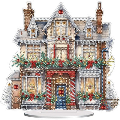 Anki 5D DIY Christmas House Diamond Painting Kit Crystal Rhinestone Acrylic Table Top Decoration