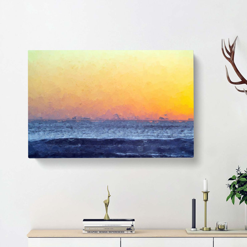Orange Sunset In Abstract - Wrapped Canvas Print, 35cm H x 50cm W x 3cm D