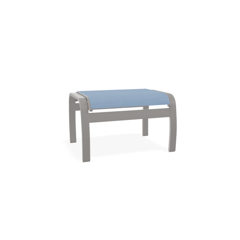 Repose-pieds d'extérieur avec coussin Askar, Gris chaleureux texturé, Ciel 42D