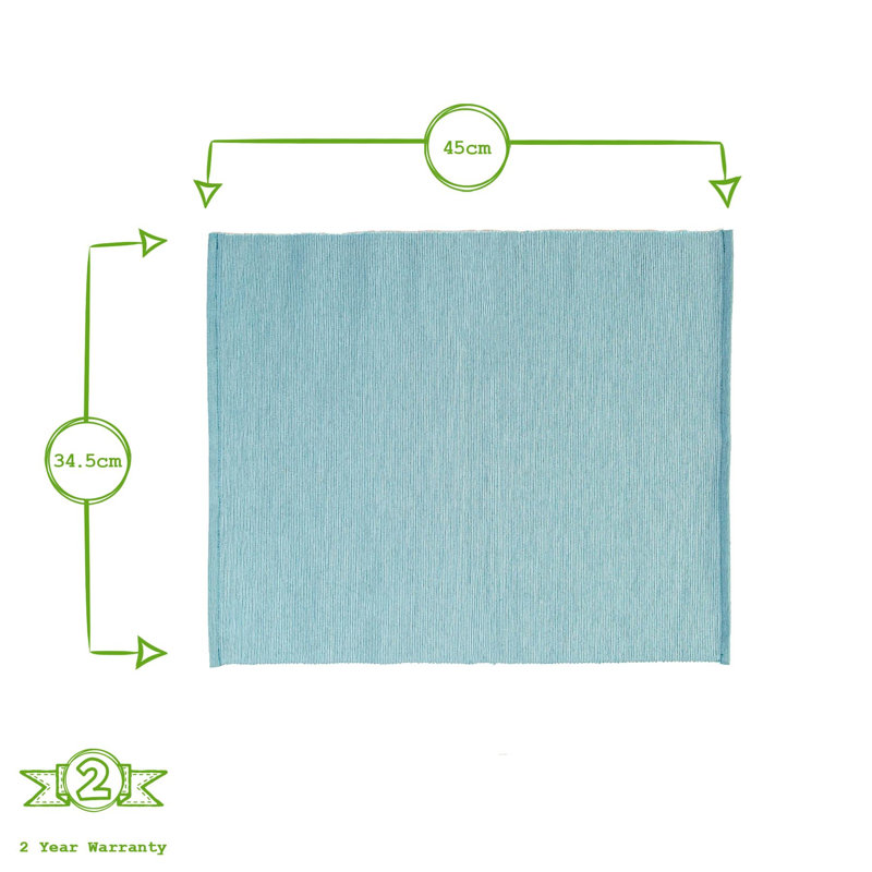 Nicola Spring - Cotton Fabric Placemats & Table Runner, Olympic Blue