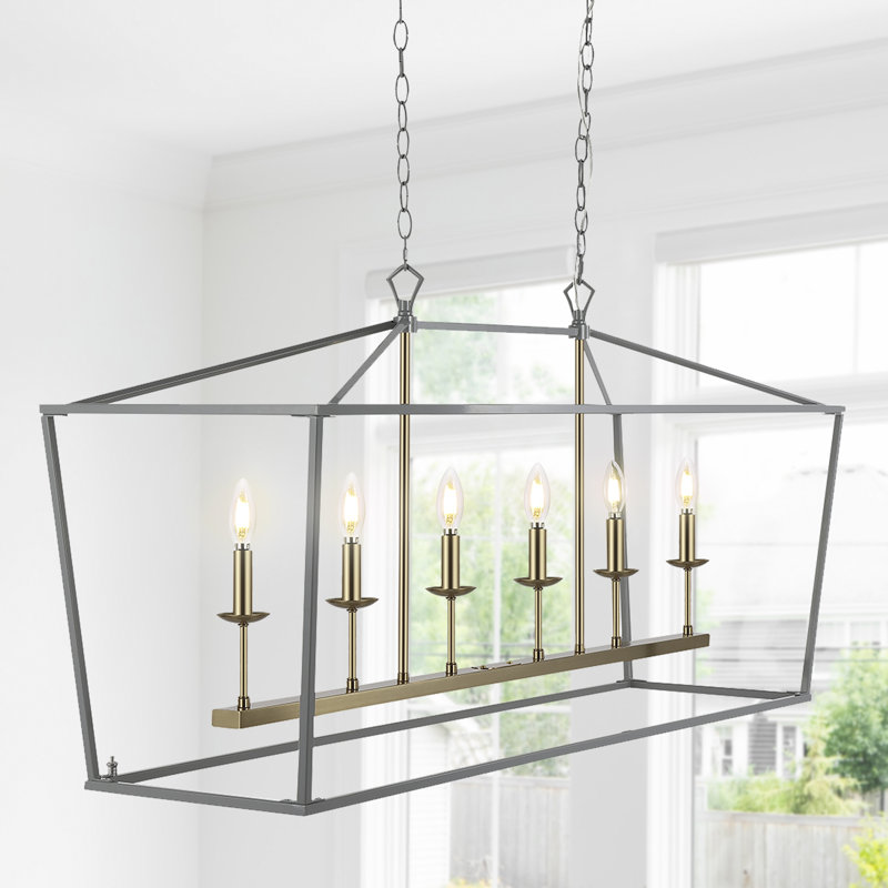 Joree 6 - Light Pendant, Gray/Brass Gold