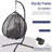 Sturdy Hanging Egg Chair with Stand – PE Rattan, Gray + Black-133715498-133715497