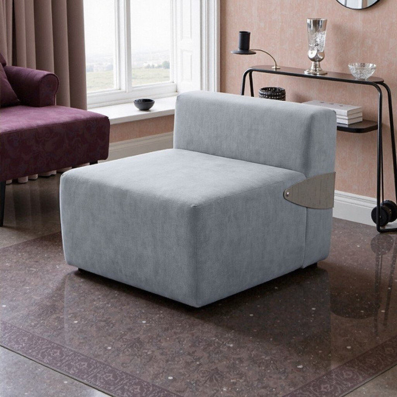 Fauteuil d'appoint / repose-pieds Velvet Cube, Gris