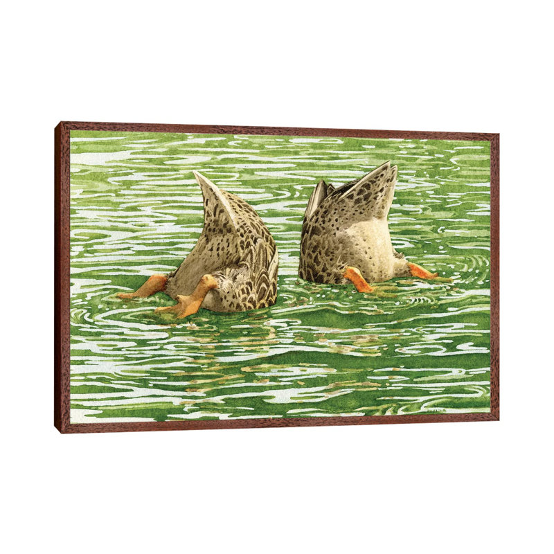 Bottoms Up by Tracy Lizotte - Painting on Canvas, Classic Brown Wood Framed, 101.6cm H x 152.4cm W x 3.81cm D