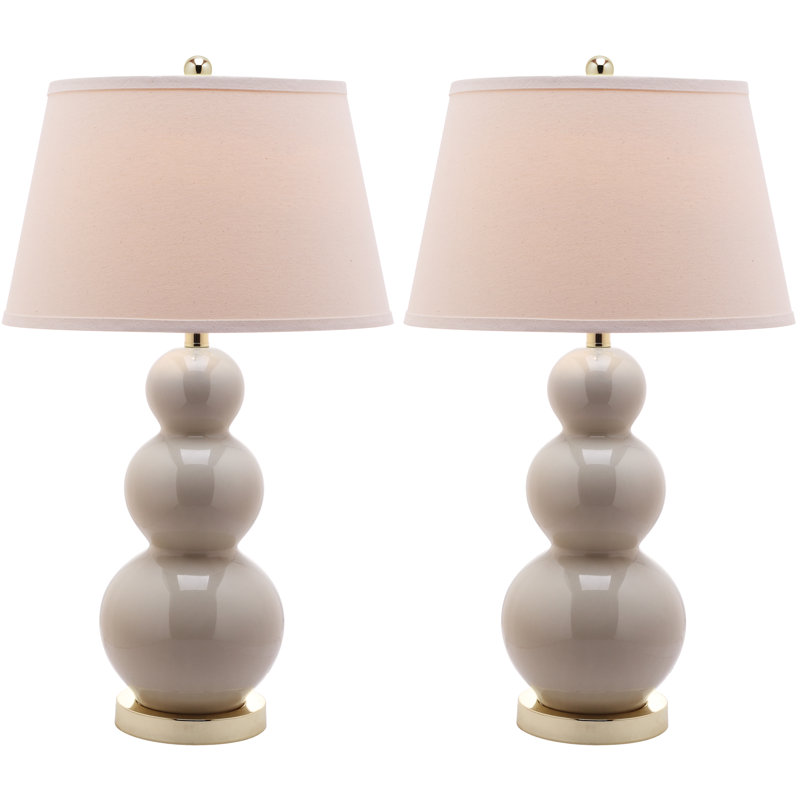 Dearious Ceramic Table Lamp, Light Grey