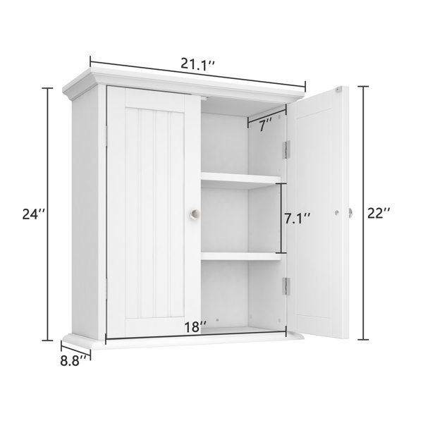 Bathroom 2 Door Wall Cabinet in White - 4D Concepts 76420  Bathroom wall storage  cabinets, Bathroom wall storage, Wall storage cabinets