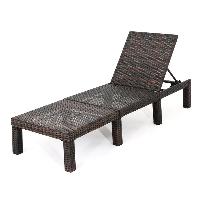 Chaise d'extérieur avec cadre en fer - Espace de détente réglable et confortable sans dossier