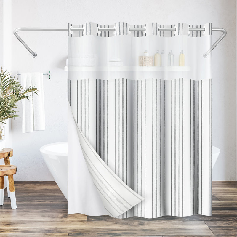 Rideau de douche 72X75 Hookless - 100% polyester