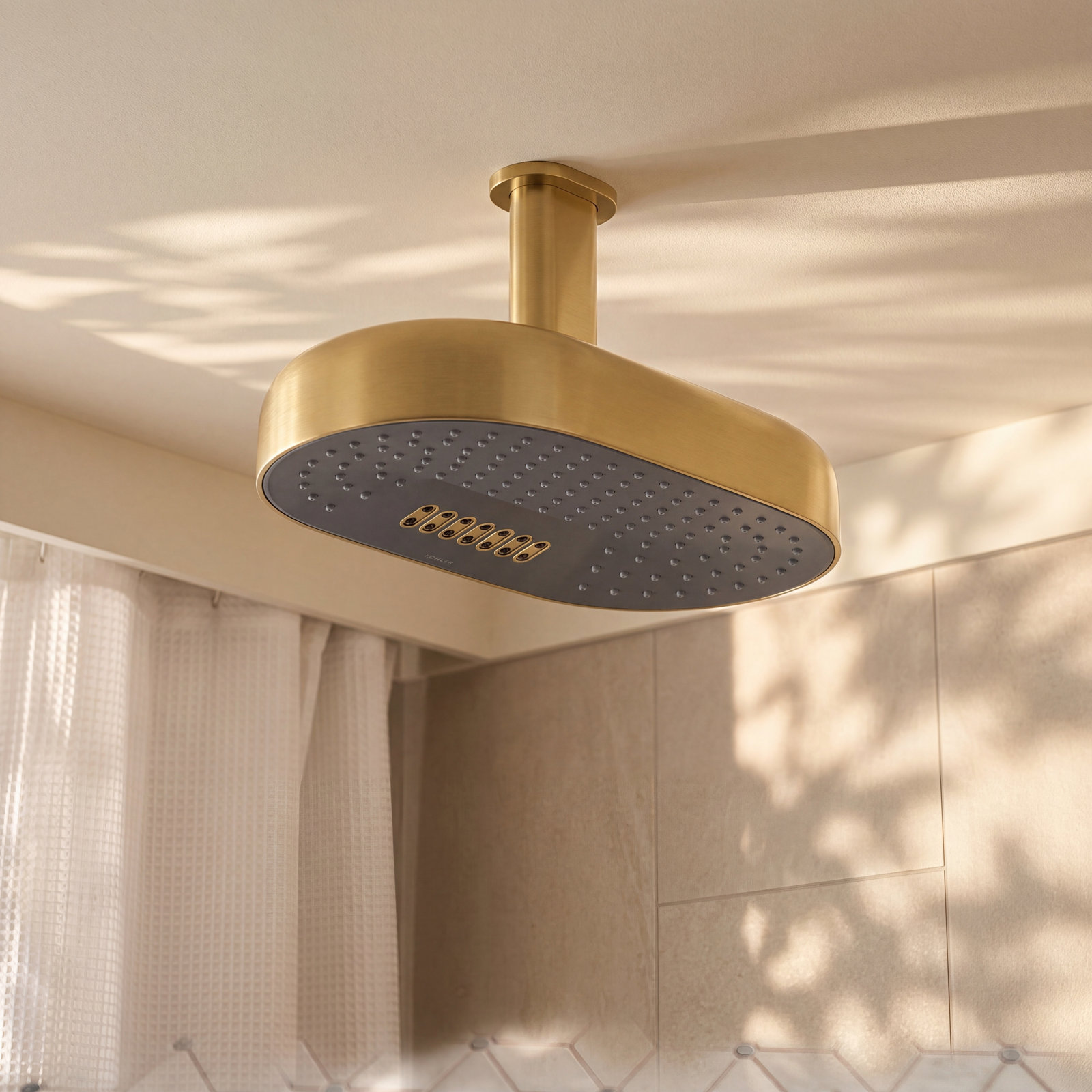 Statement 14" 2.5 GPM Two-Function Rainhead, Vibrant Brushed Moderne Brass