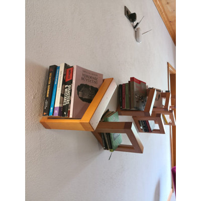 Kerisha 2 Piece Square Beech Solid Wood Floating Shelf