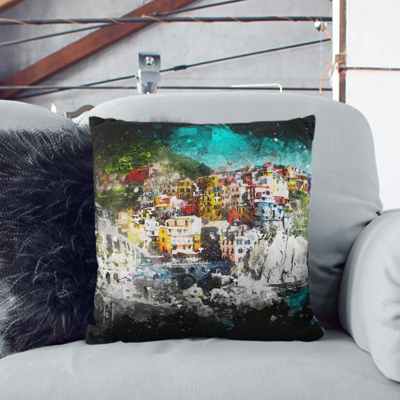 Square Cushion, 55cm H x 55cm W x 20cm D, Black