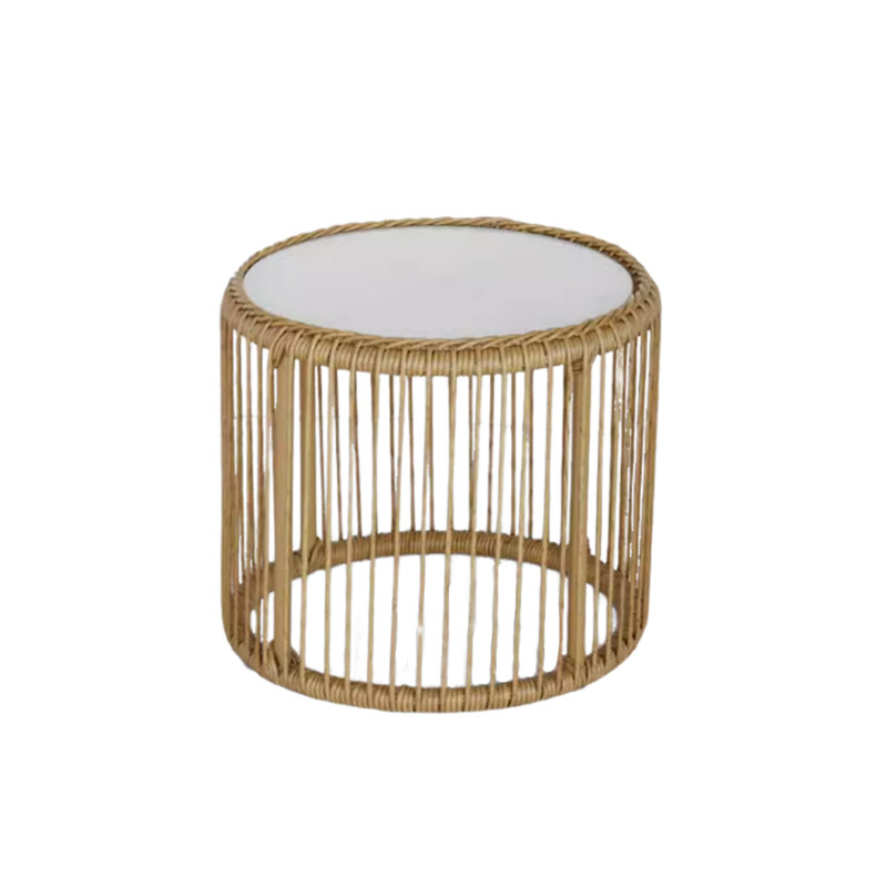 Table d'appoint d'extérieur ronde 17,71 po Coppock, Brun