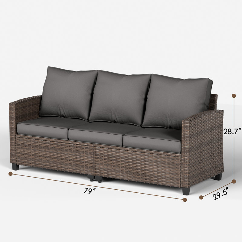 7/9 - Person Outdoor Conversation Sets With Rocking Chairs&Ottoman, Gray