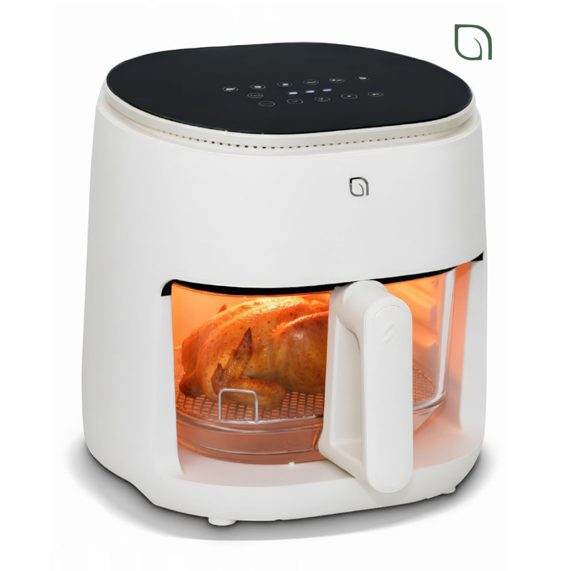 WILLOW 5QT Digital Glass Air Fryer Crafted From 99% Recycled Plastics with Digital Touch Screen - WHITE, White
