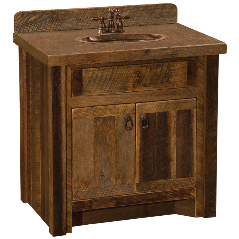 Meuble-lavabo Fireside Lodge Barnwood - 36 po - sans comptoir - meuble-lavabo
