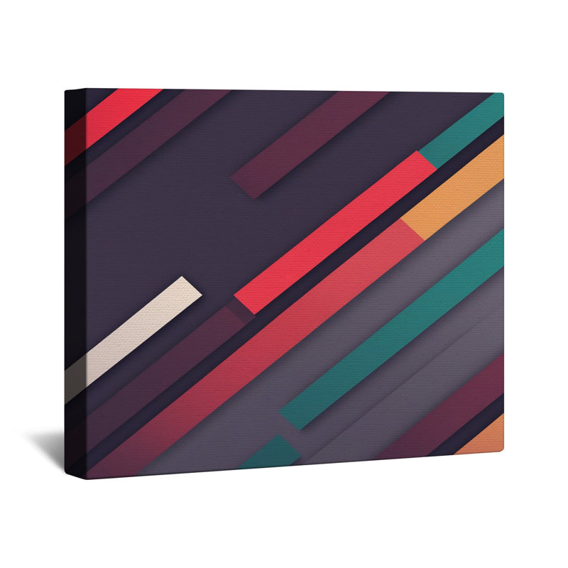 Diagonal Stripes Pattern Canvas Gallery Wrap in Many Sizes, 24 x 36 inches