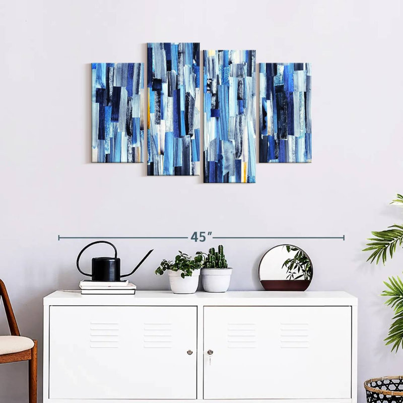 Art mural abstrait vertical, reproduction d'art sur toile, H 36 po x l 22 po x P 1 po