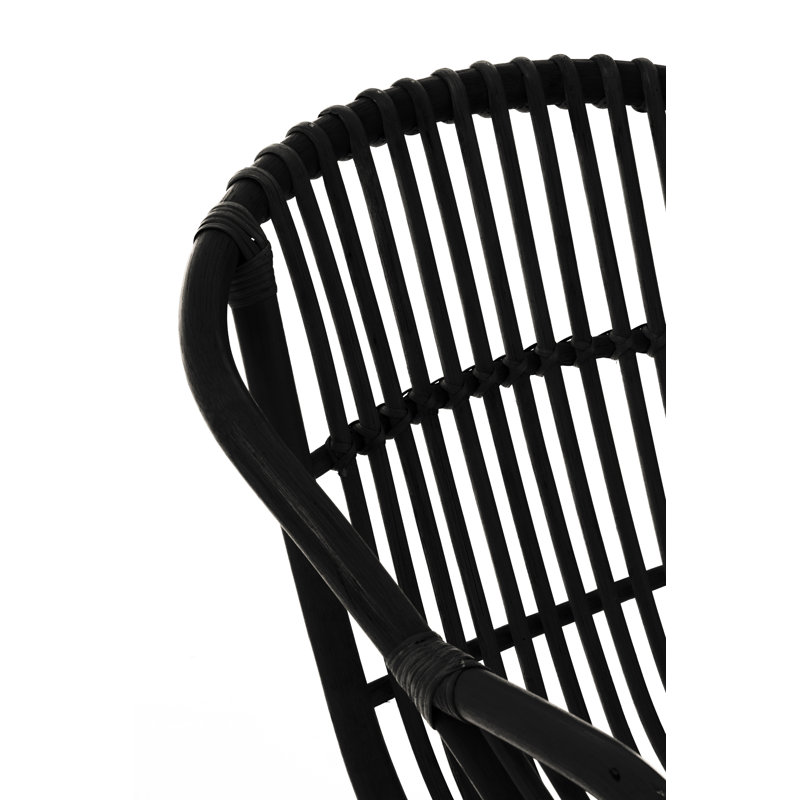 Outdoor Patio Dining Armchair, Black