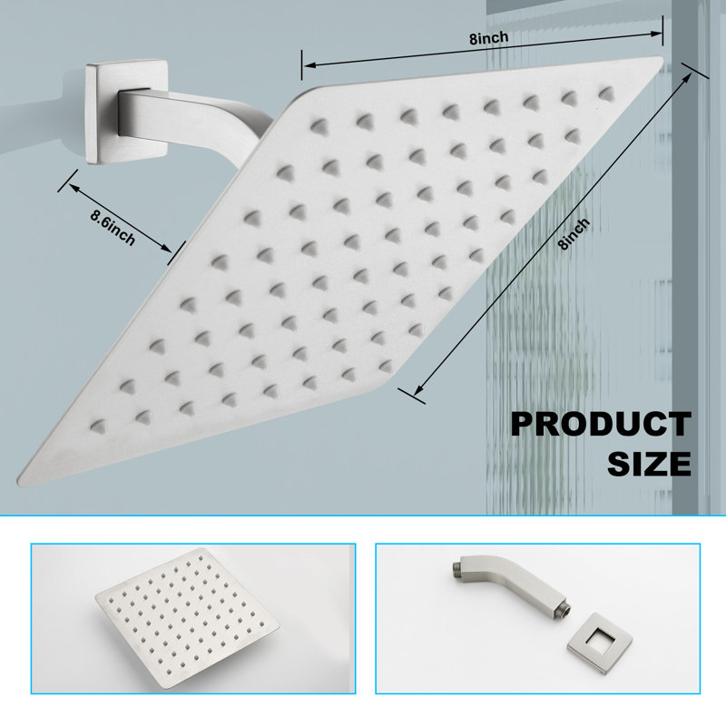 Rain Fixed Shower Head, Brushed Nickel