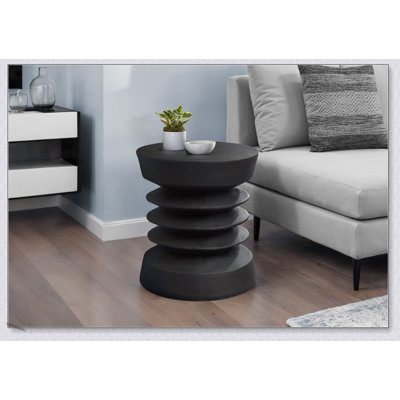 Modern 25-Inch Round Accent Table With Weather-Resistant Magnesium Oxide, Perfect For Indoor And Outdoor Use