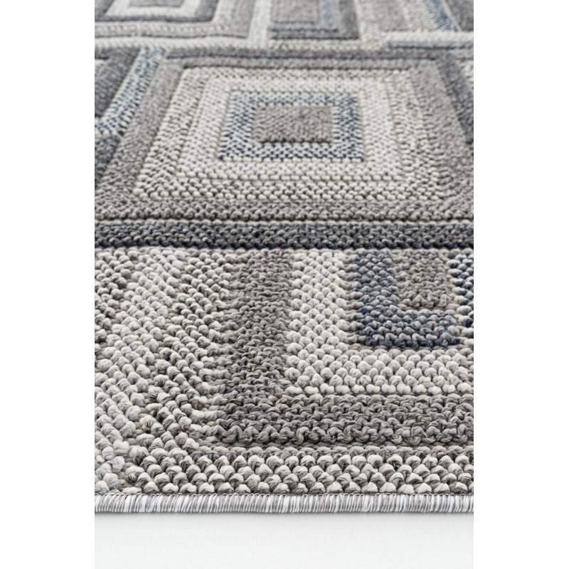 Darliene Geometric Machine Made Indoor / Outdoor Area Rug, Runner 80 x 200cm
