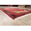 Tapis décoratif en laine de conception unique noué à la main Hamedan rouge de 3 pi 4 po x 4 pi 7 po