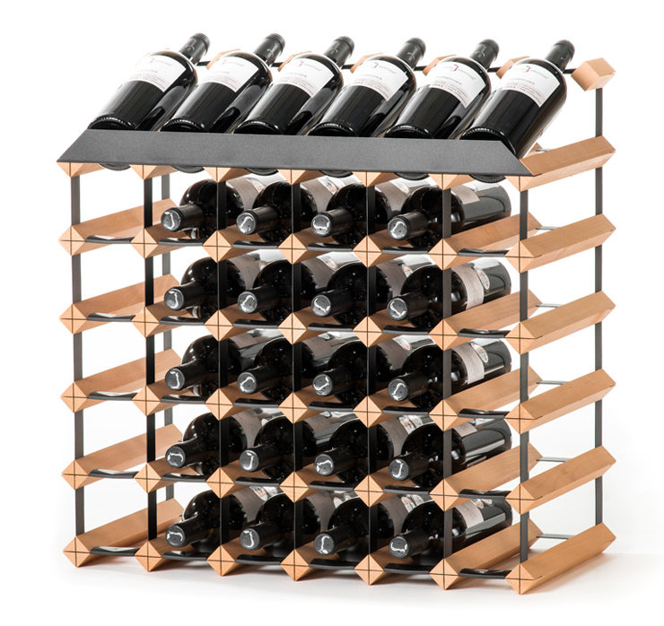 Hilal Show Solid Wood Floor Wine Bottle Rack in Natural