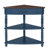33.8'' Small Triangle Corner Table, Wood Corner Side Table For Small Spaces/ Living Room, 3 Tier End Corner Table With Solid Wood Legs, Navy Blue And Espresso Top