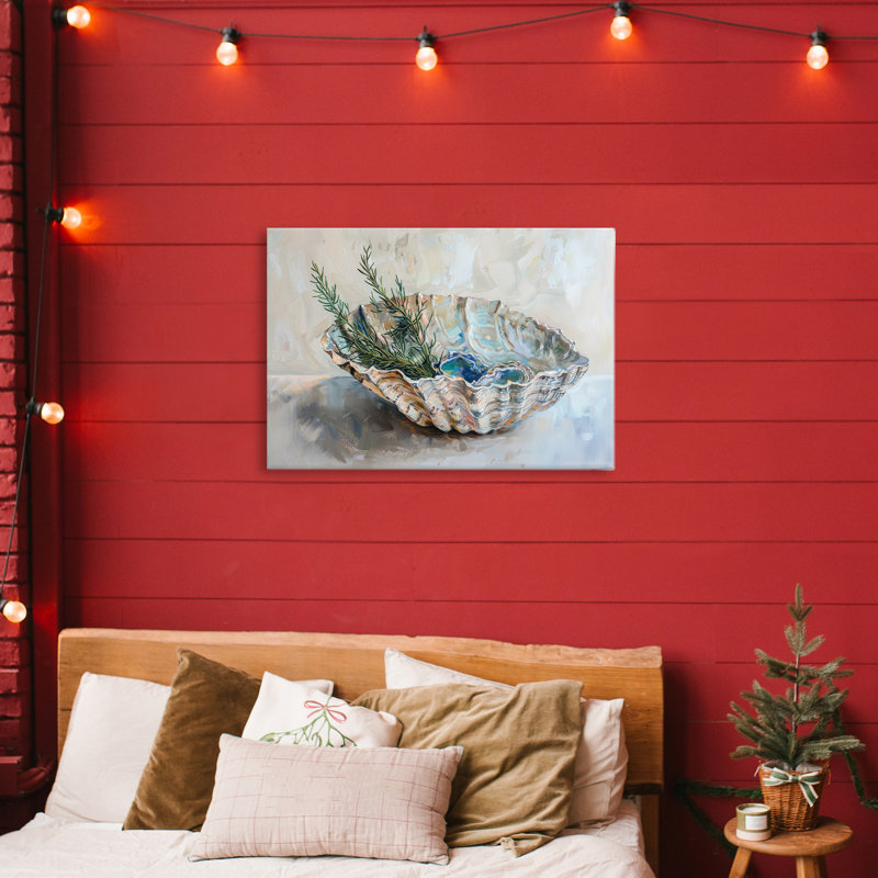 Bord de mer côtier et toile de sapin, design par Petal Prints Design, H 16 po x l 24 po