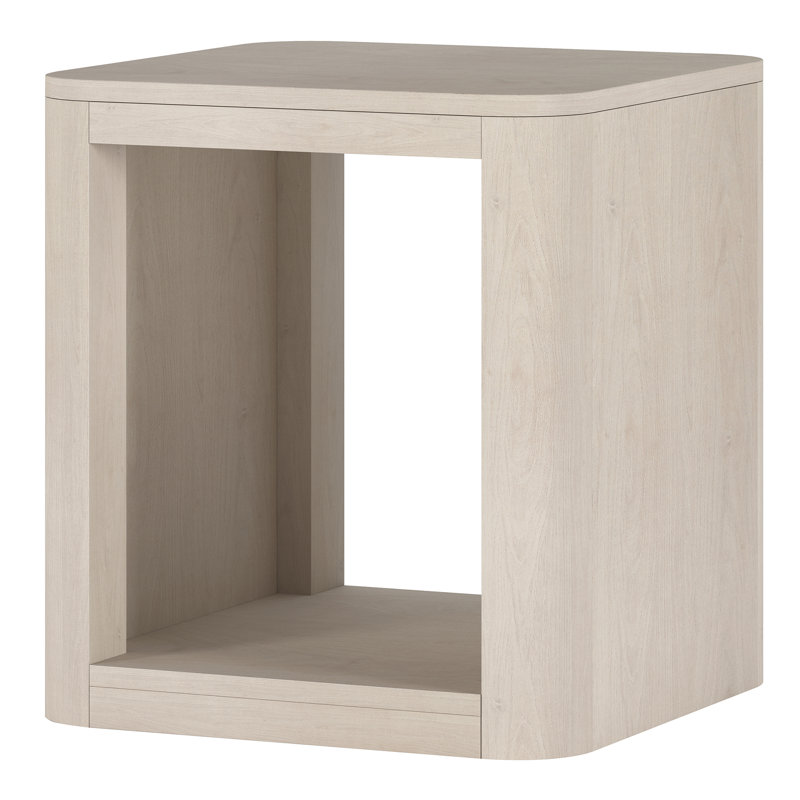 Notchietown 20" Wide Square Side Table, Alder White