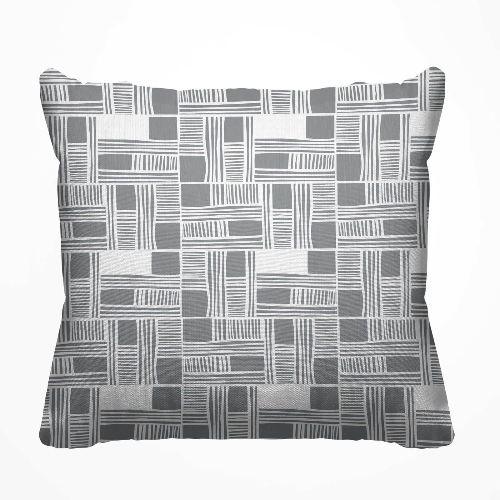 Kapri Indoor/Outdoor Throw Pillow, 15" x 15", Gray, Square