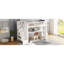Lit simple avec rangement, bois de pin, design blanc moderne